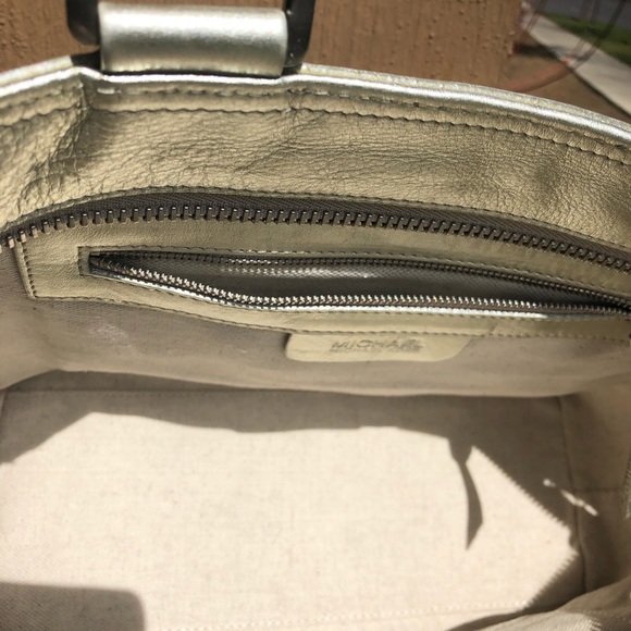 Michael Kors Metallic Silvery Gold Leather Handbag - Picture 6 of 8